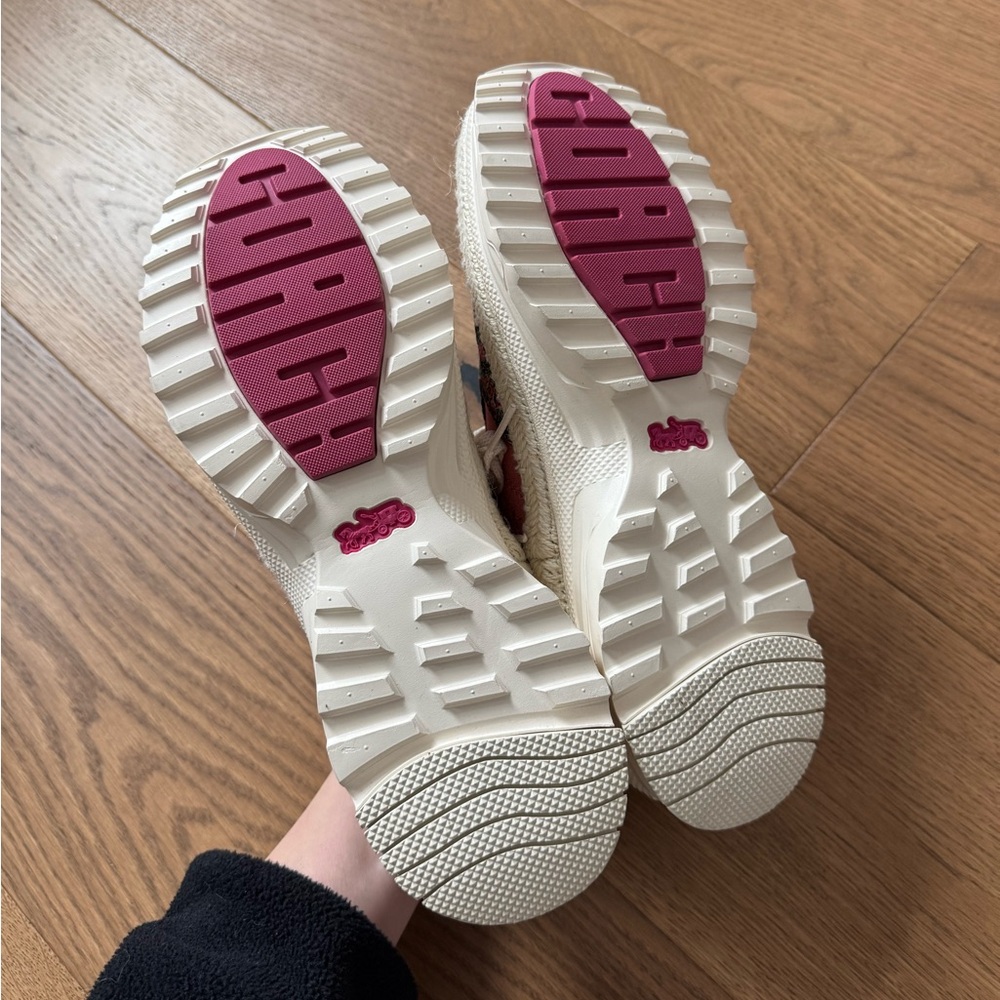 Coach C143 Espadrille Runner - Ladies Size 10 - NWOT - Pink Paisley & Beige - Picture 7 of 9